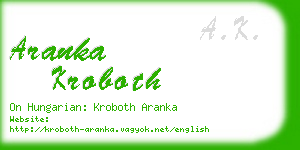 aranka kroboth business card